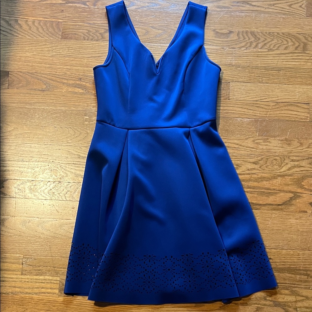 Alya Royal Blue V-Neck Mini Dress